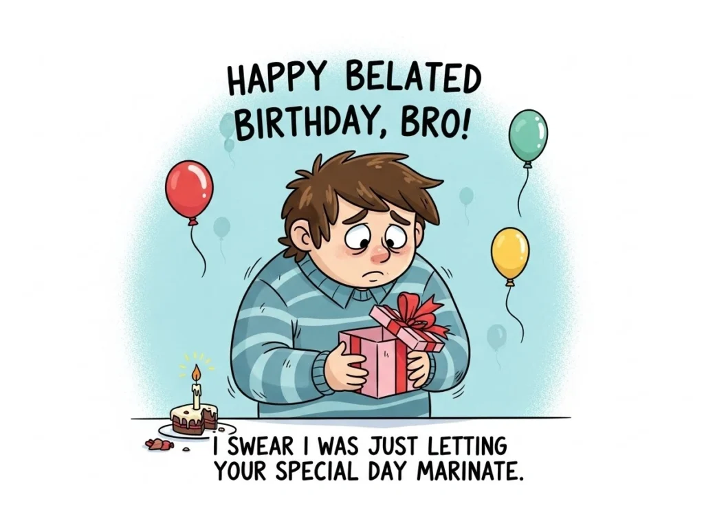 Funny Belated Birthday Wishes for Brother