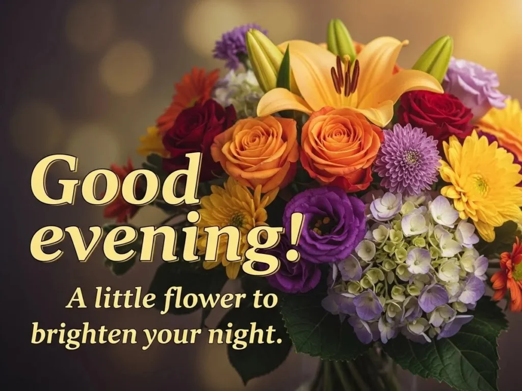 Good Evening Wishes with Flowers