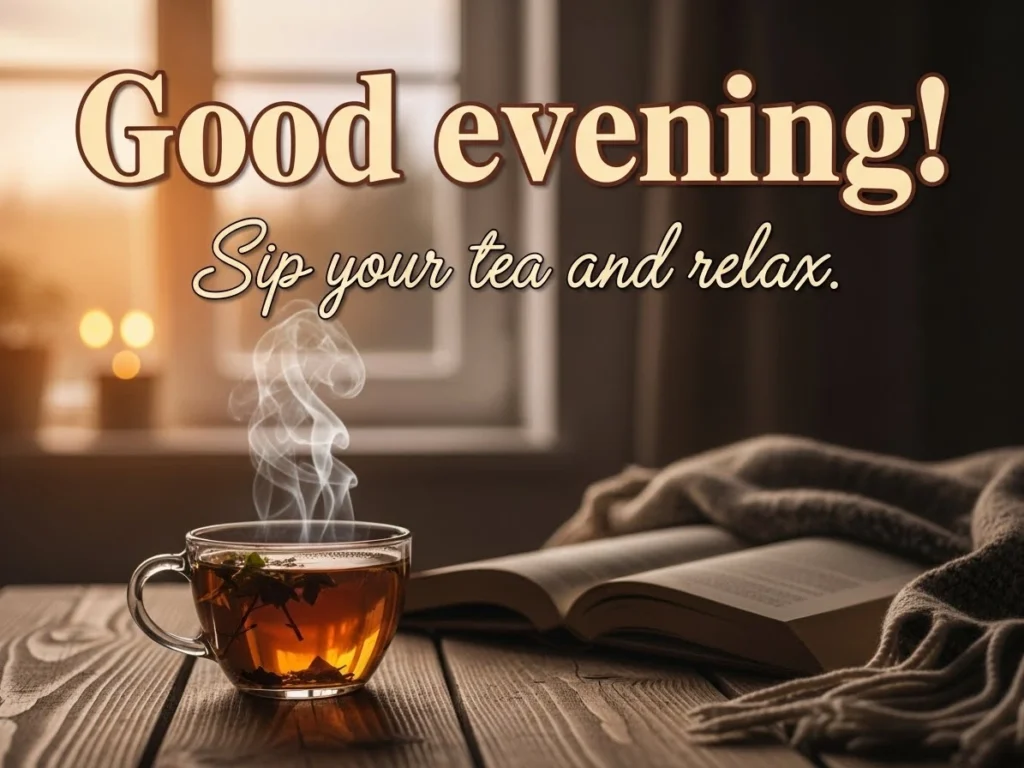 Good Evening Wishes with Tea