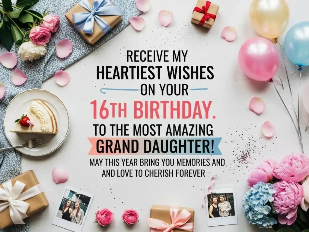 Sweet 16 Birthday Wishes for Granddaughter